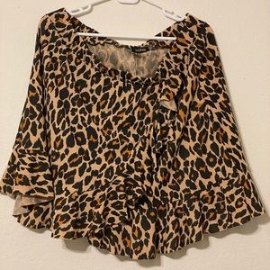 Boohoo ruffled leopard skirt